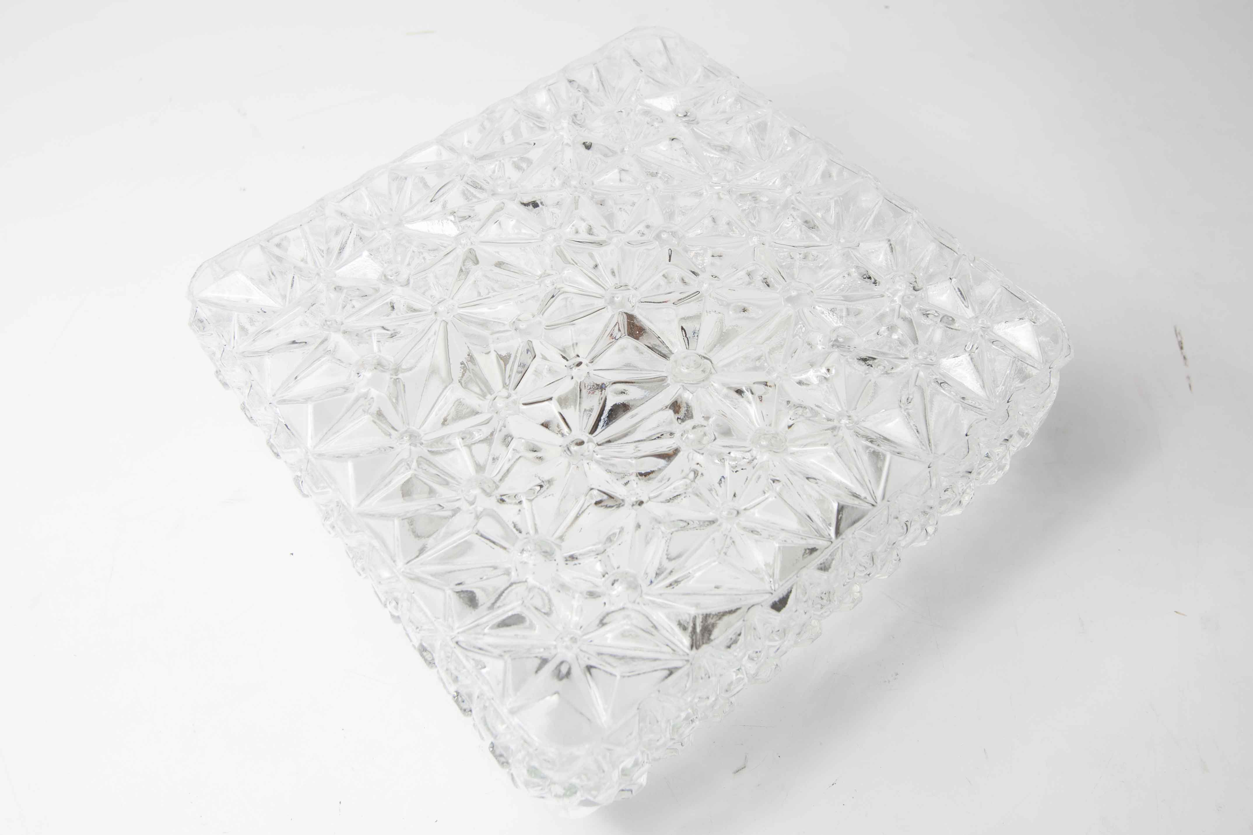 60's square glass floral-shaped ceiling
