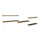 Vintage modular wall shelf with 4 supports and 5 levels.