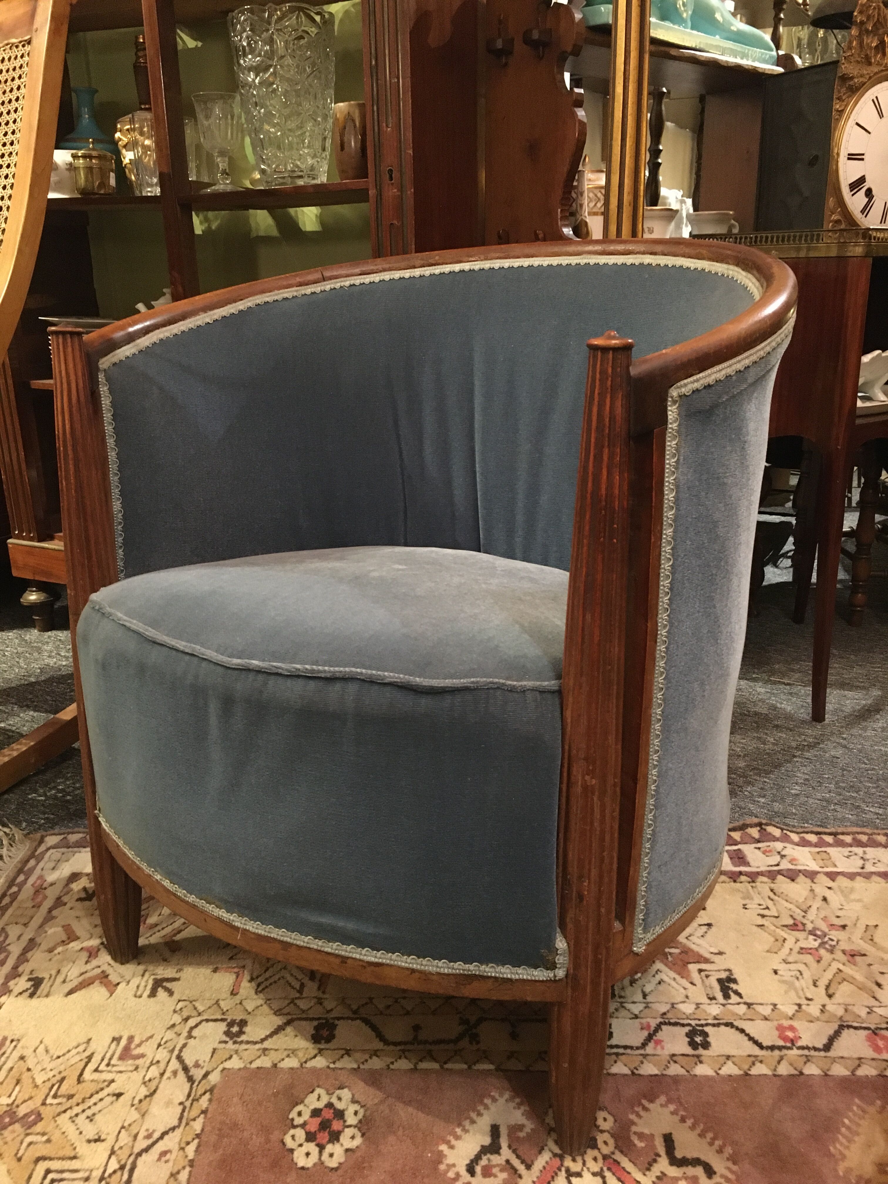 Tonneau Chair, Art-Deco, Dlg Paul Follot, circa 1925