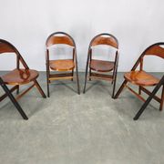 Set of Four Bauhaus Folding Chairs B751 by Ligna, Czechoslovakia 1930s