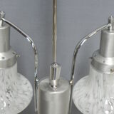 Vintage hanging lamp with 3 cloudy glass shades