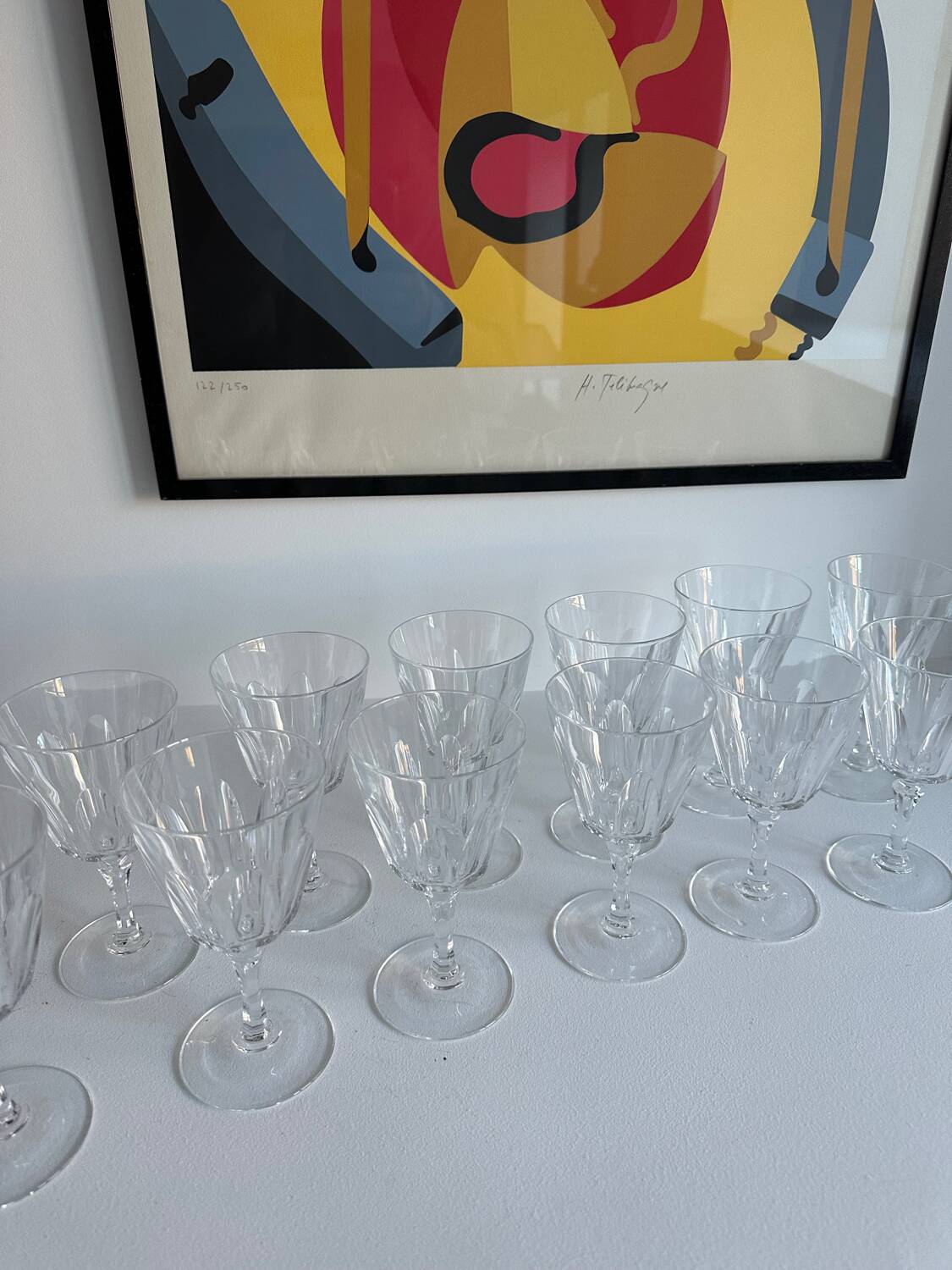 12 verre à pied cristal vintage