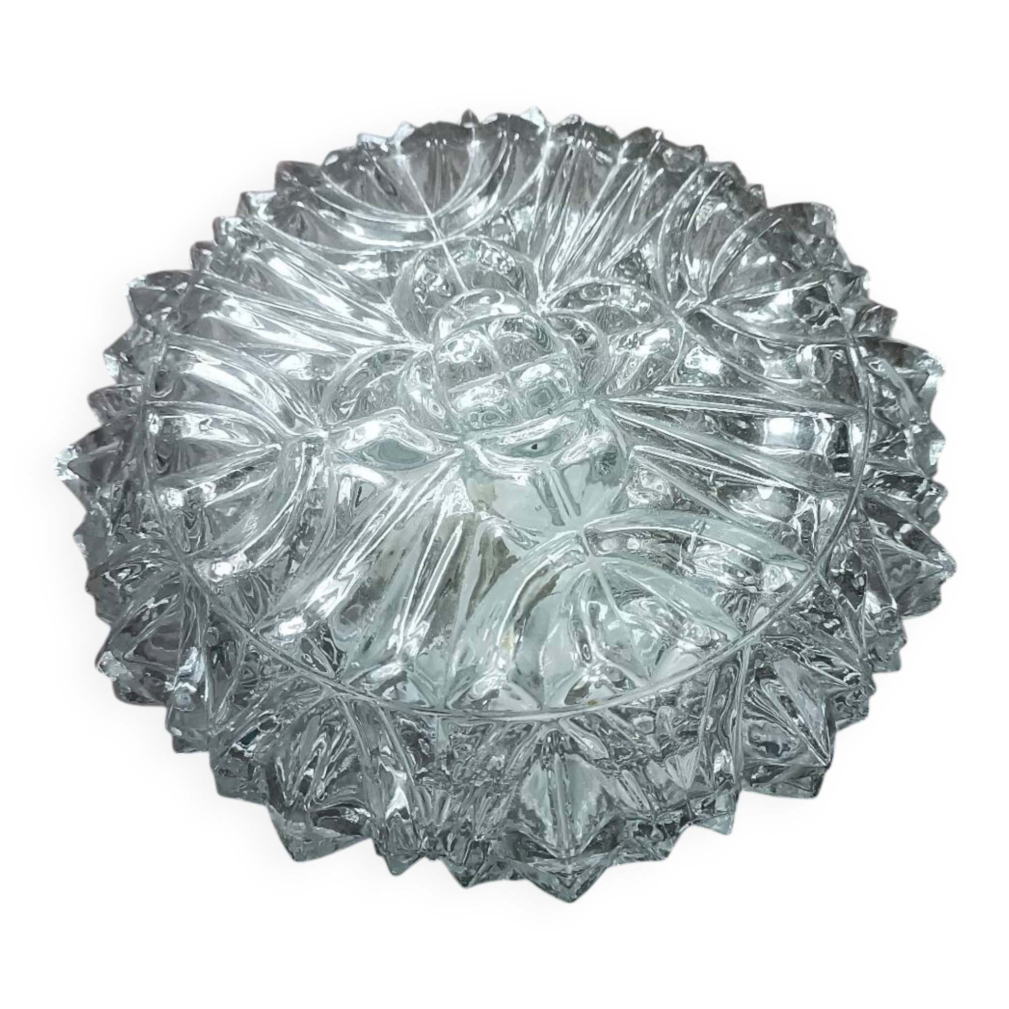 Ceiling light, vintage wall lamp with moulded glass.