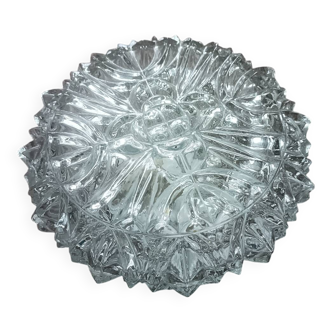 Ceiling light, vintage wall lamp with moulded glass.