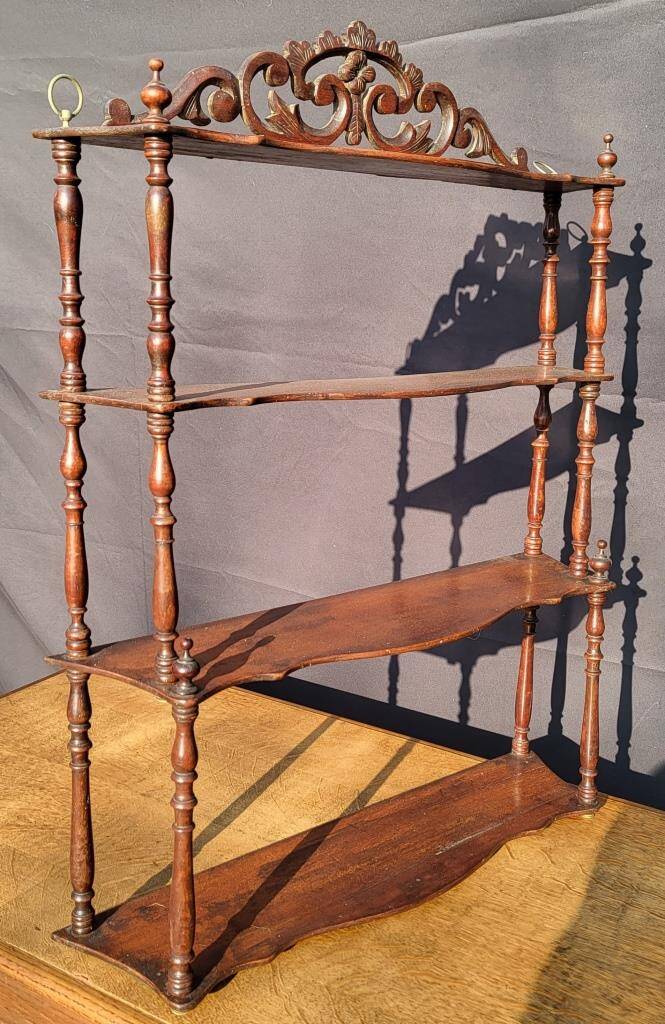 19th century molded mahogany wall shelf Louis-Philippe