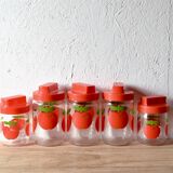 Set of 5 vintage Henkel Pommes pots - advertising edition for Gulf