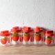 Set of 5 vintage Henkel Pommes pots - advertising edition for Gulf