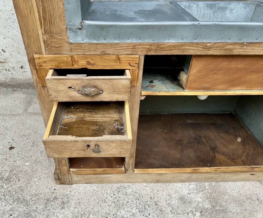 Old oak restaurant bar counter from the early 20th century