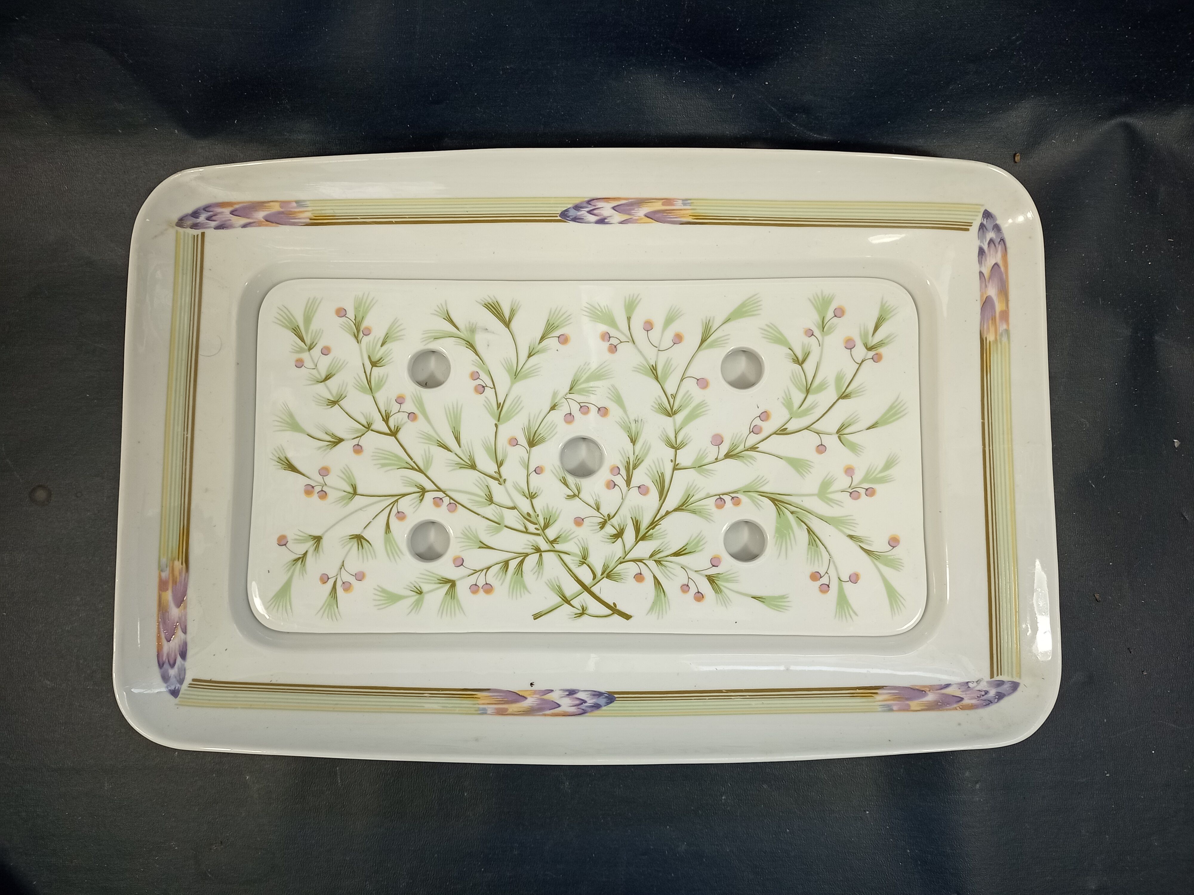 Asparagus service Porclaine d'Auteuil by Jacques Lobjoy