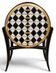Une commode Art Déco en bois de hêtre – Marqueterie 6 tiroirs, noir, blanc