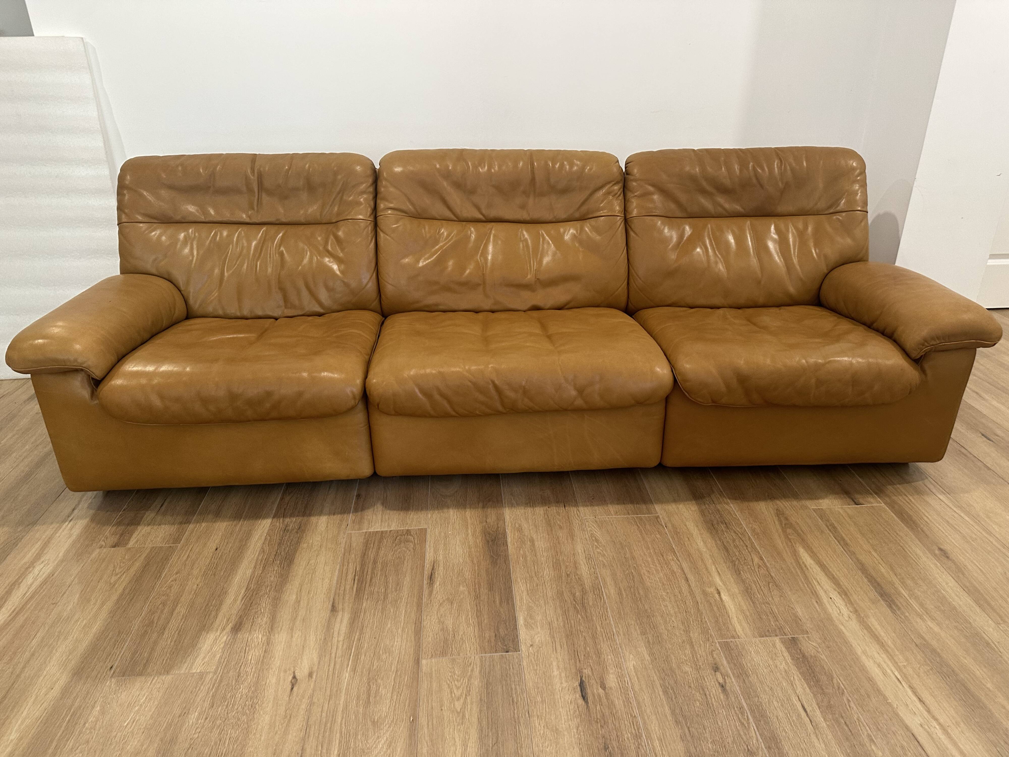De Sede Leather Sofa Switzerland 1980s