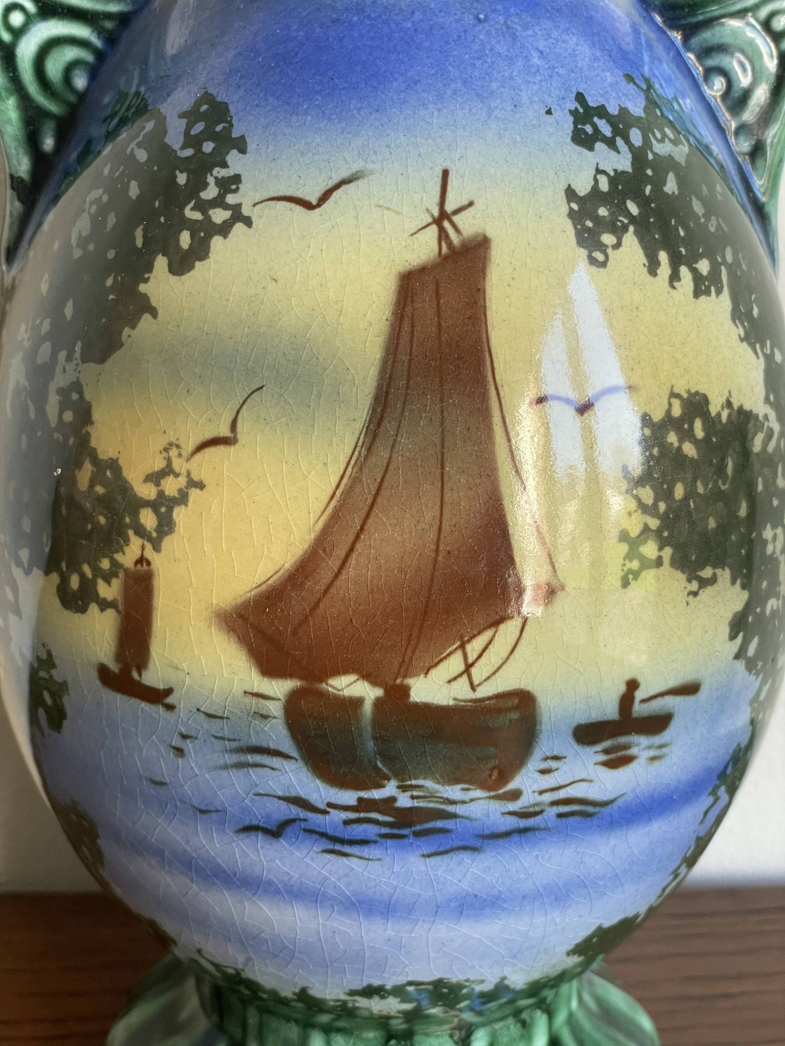 Vase Gustave bihl Tchécoslovaquie avec 2 anses art nouveau