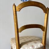 Chaise Napoléon III en bois doré et coton fleuri, XIXème siècle