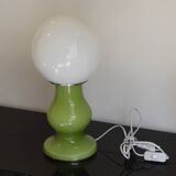 Lampe globe verre opale italie 60