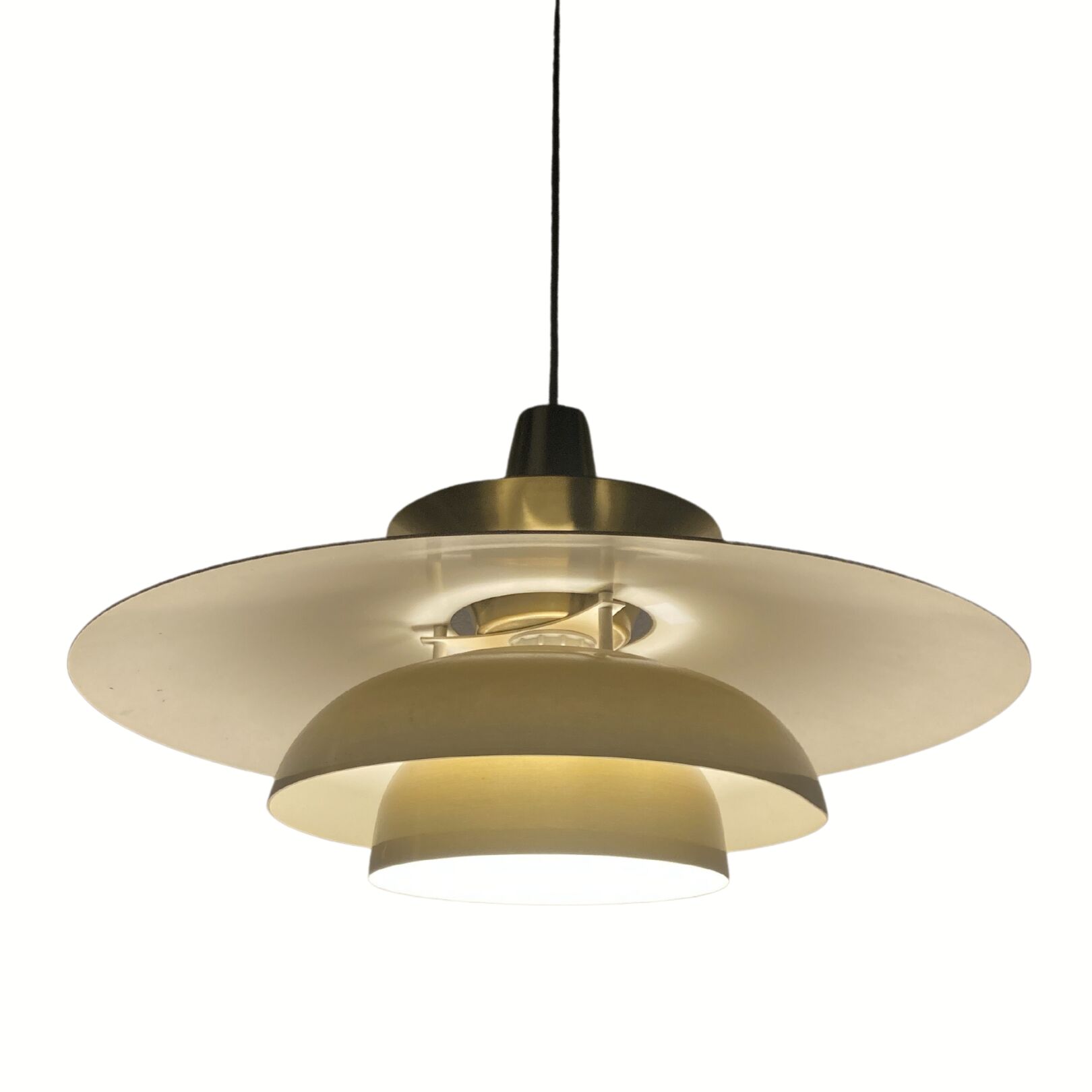 Danish scandinavian brass UFO pendant, 1970s