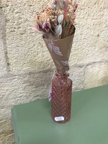 Vase rose transparent