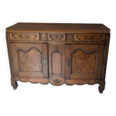 Antique Louis XV style sideboard in oak and walnut – 19th century / Early