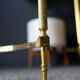 French Hollywood revival brass & glass coffee table & d-shape side tables 1970s