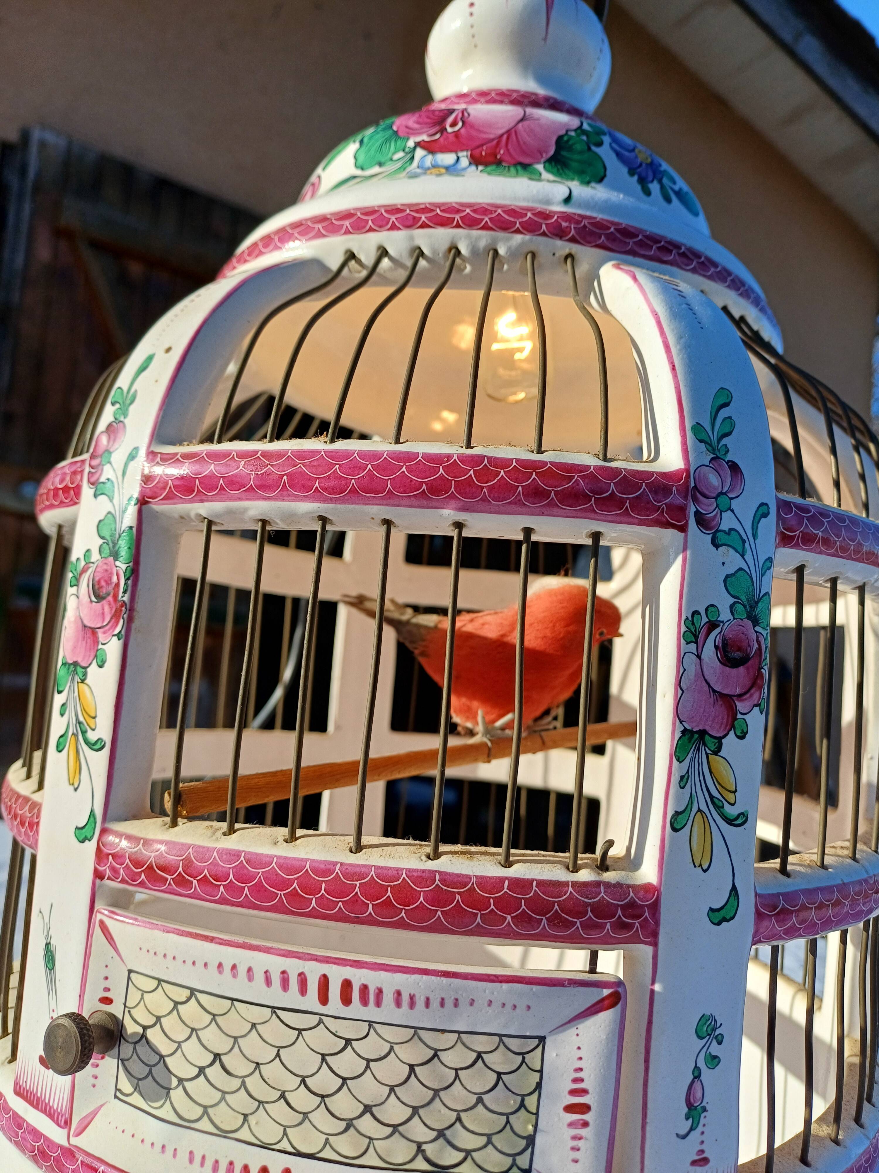 19th century bird cage in Lunéville earthenware