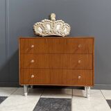 Teak chest of drawers 1970s with perspex handles