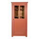 Antique glass-fronted terracotta cupboard