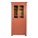Antique glass-fronted terracotta cupboard