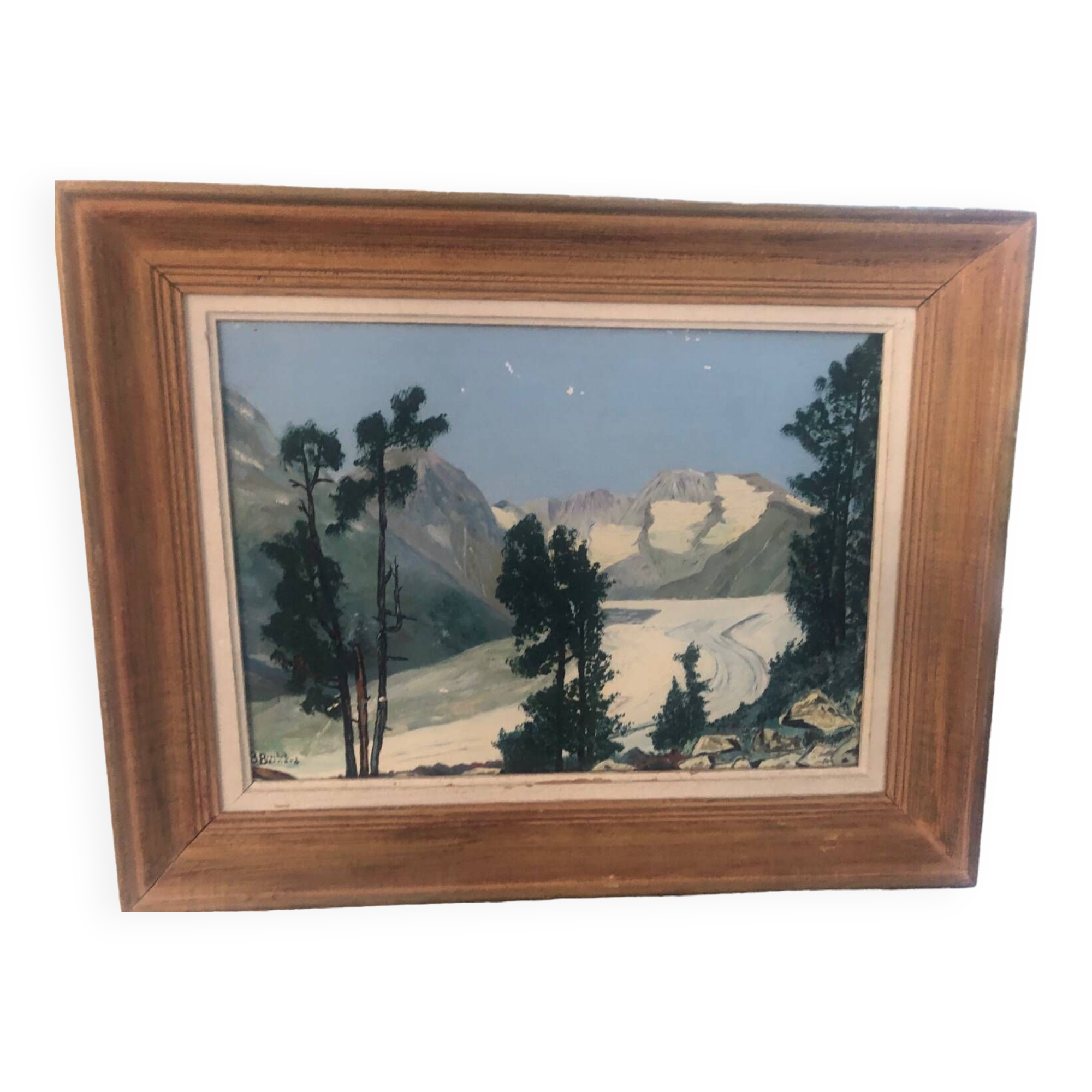 Tableau huile sur toile montagne