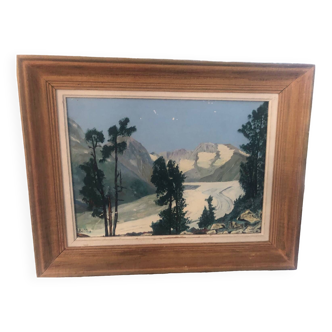 Oil painting on canvas mountain