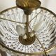 Crystal and brass basket chandelier