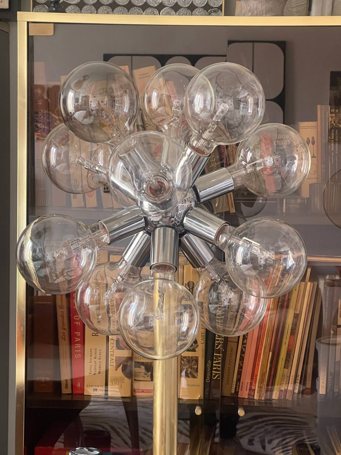 Sputnik floor lamp brass