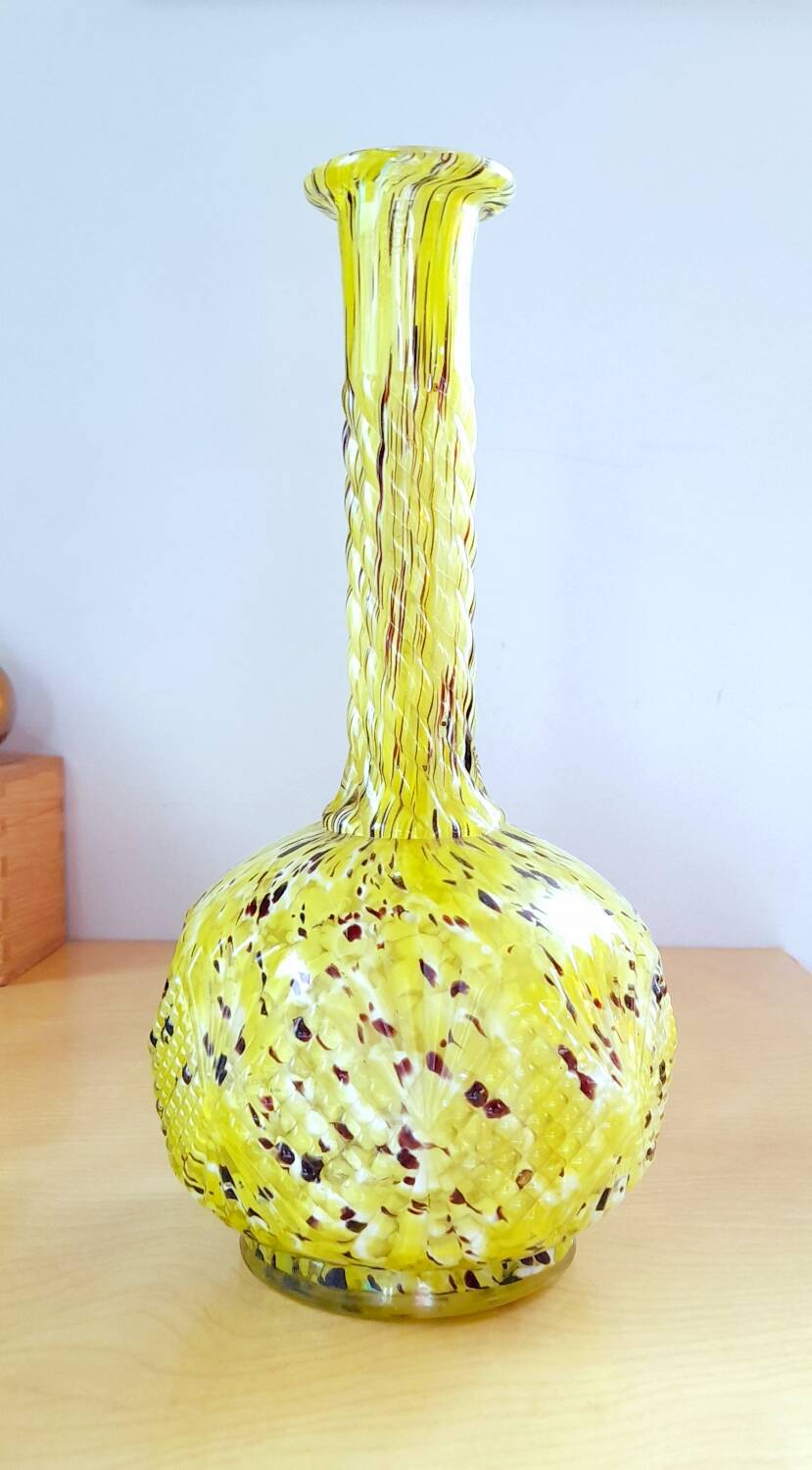 Soliflore balloon vase, art deco in clichy glass