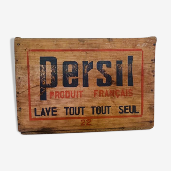 Caisse en bois publicitaire Persil vintage années 40-50 ans