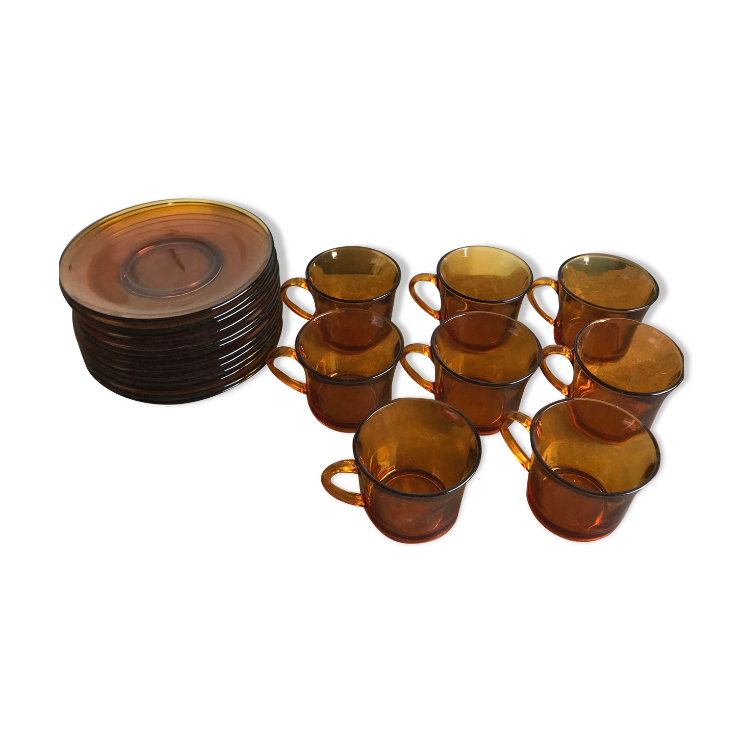 Lot 8 coffee cups and duralex cups