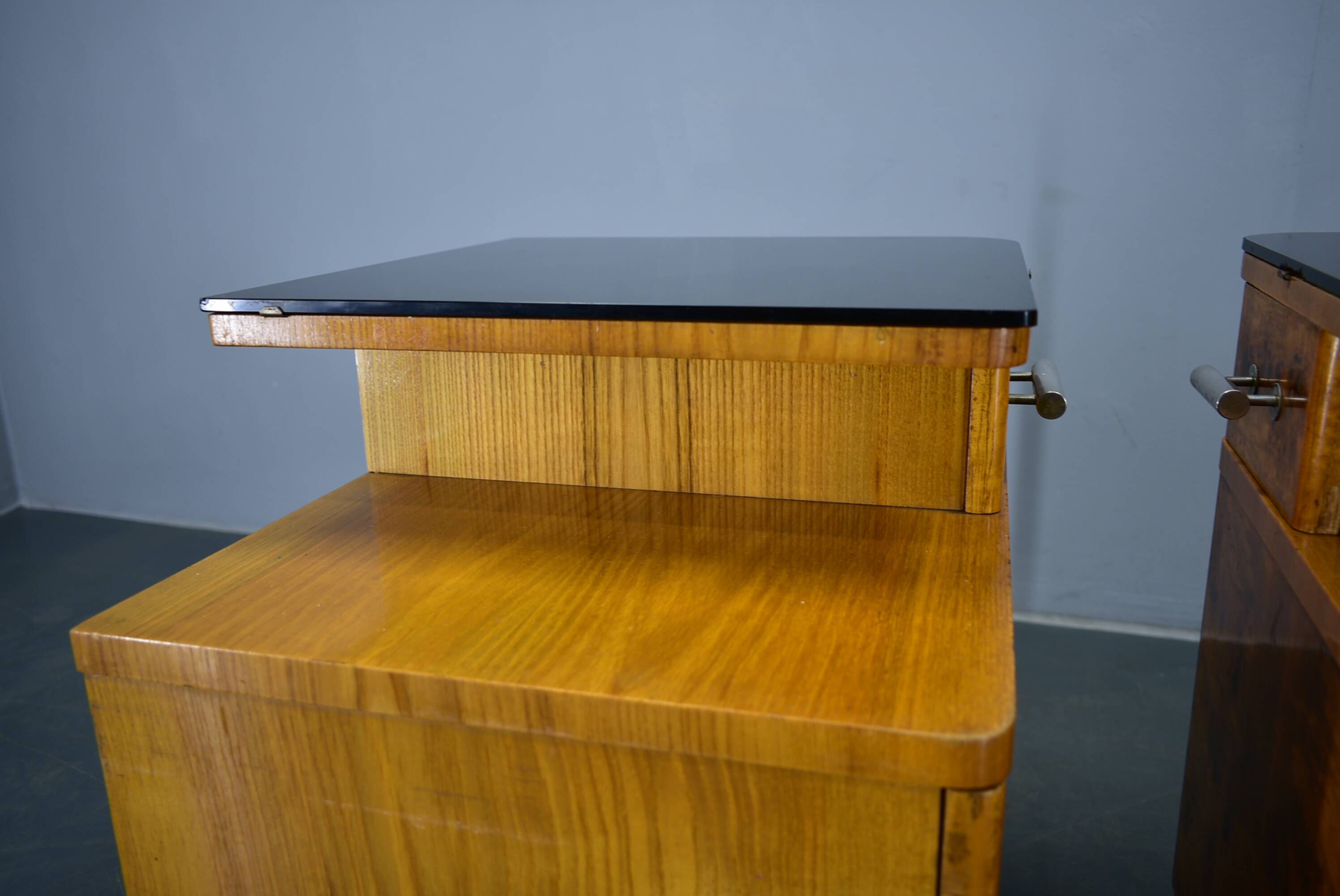 1942s set of bedside tables by Jindrich Halabala, Czechoslovakia