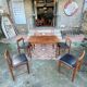Ensemble de 6 chaises et sa table de salle à manger avec rallonges « BCM » vers 1960