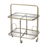 Folding brass serving table