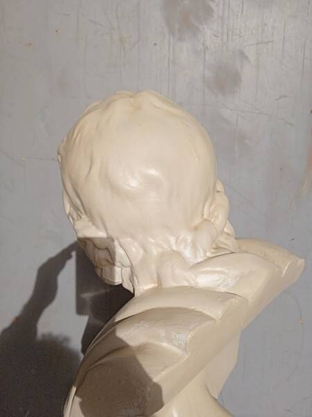 Voltaire bust in plaster 60cm th mid 20th century