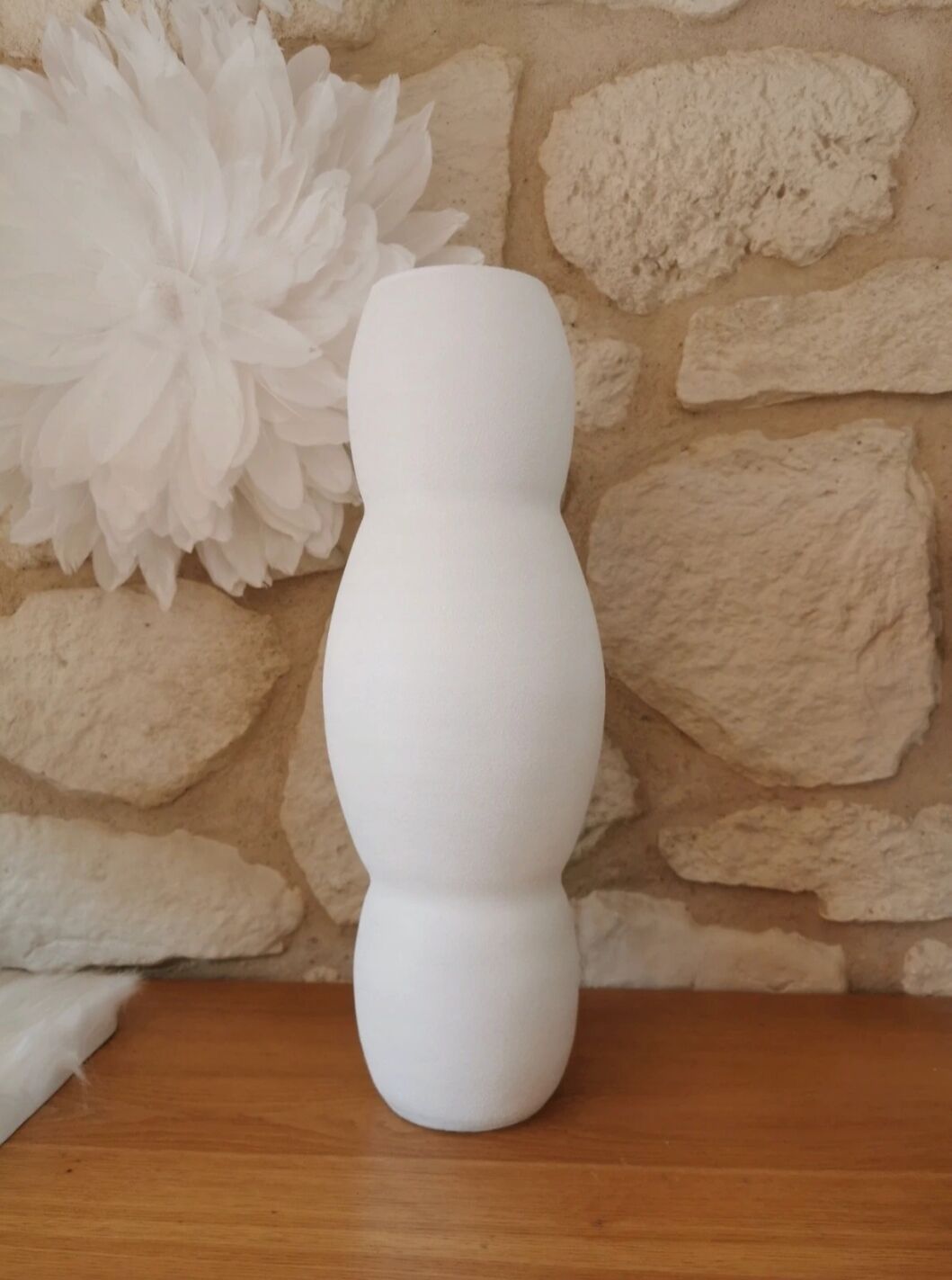 Vase blanc long