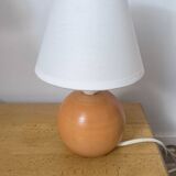 Vintage walnut wood ball lamp