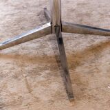 Florence knoll - table round top, calacatta oro verde marble, chrome base
