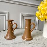 Pair of stoneware candlesticks 70s