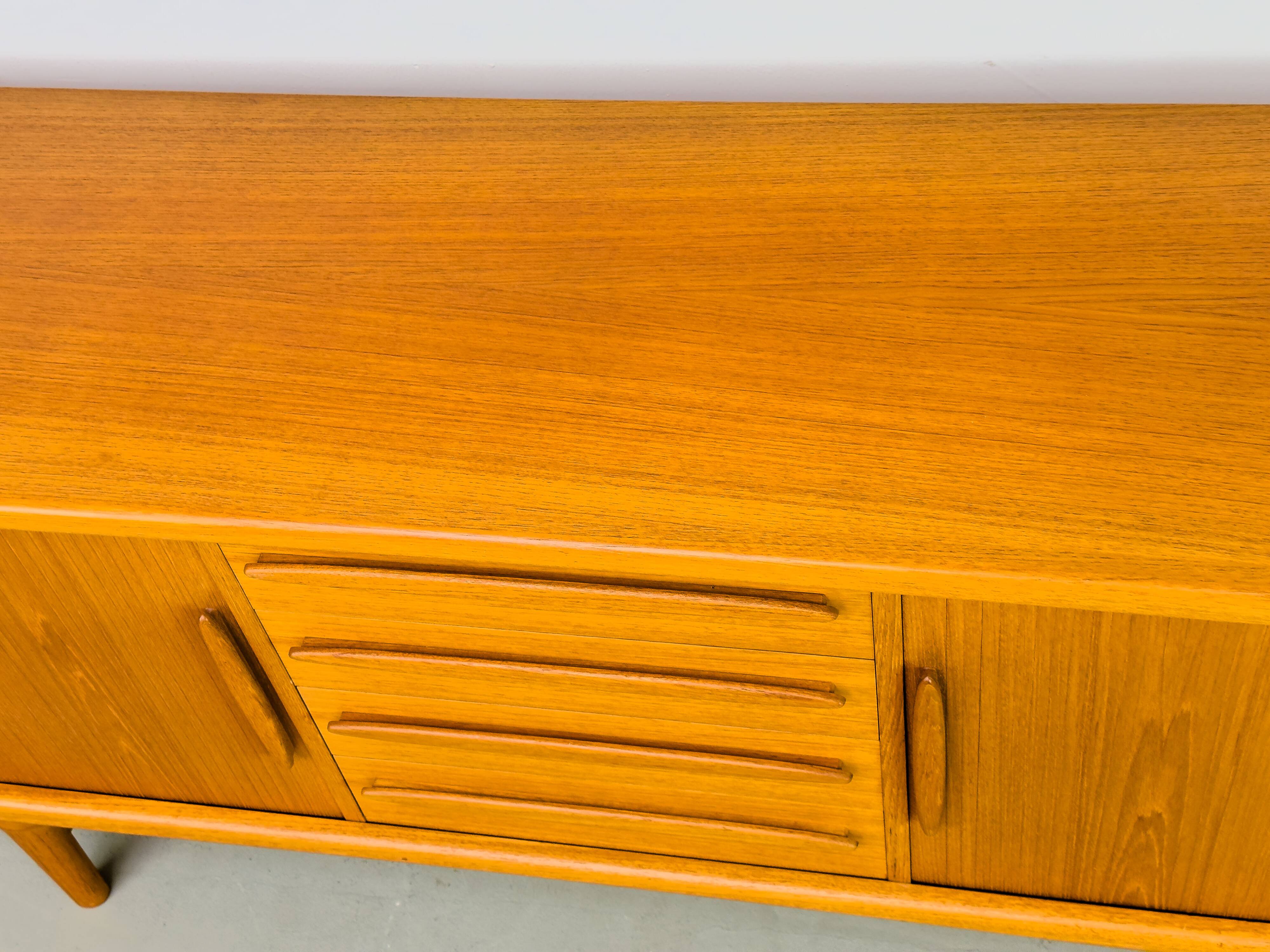 Danish Teak Sideboard with Tambour Doors from CFC Silkeborg, 1970s
