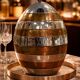 Egg-shaped ice bucket, silver and gold finish – Tommaso Barbi
