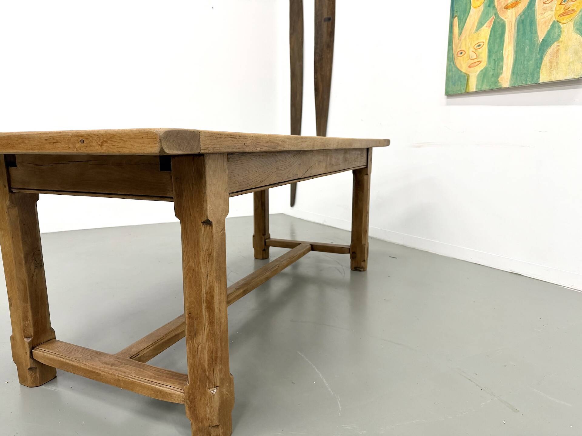 Extendable oak table, 1950s