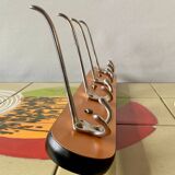 Portemanteau vintage en Formica orange - 4 crochets
