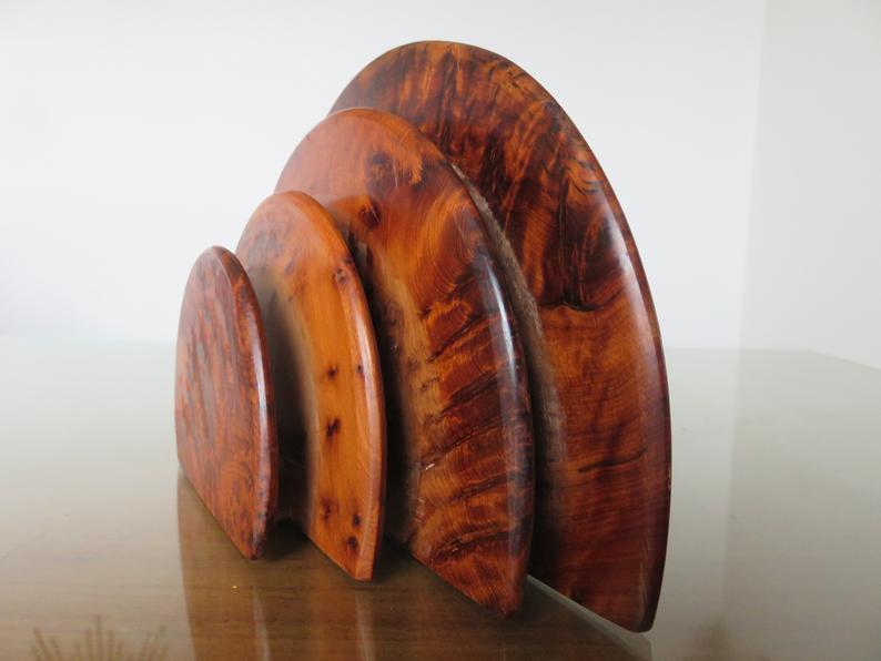Porte lettres porte courrier en loupe d'orme art deco années 30 40