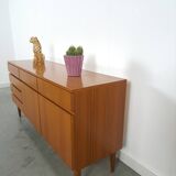 Dressoir en teck plus fin barkast avec lades et klepdeuren