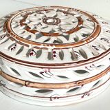 Handcrafted terracotta wall lamp enamelled bordeaux center