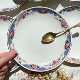 6 Small vintage French DIGOIN SARREGUEMINES flower plates 1950