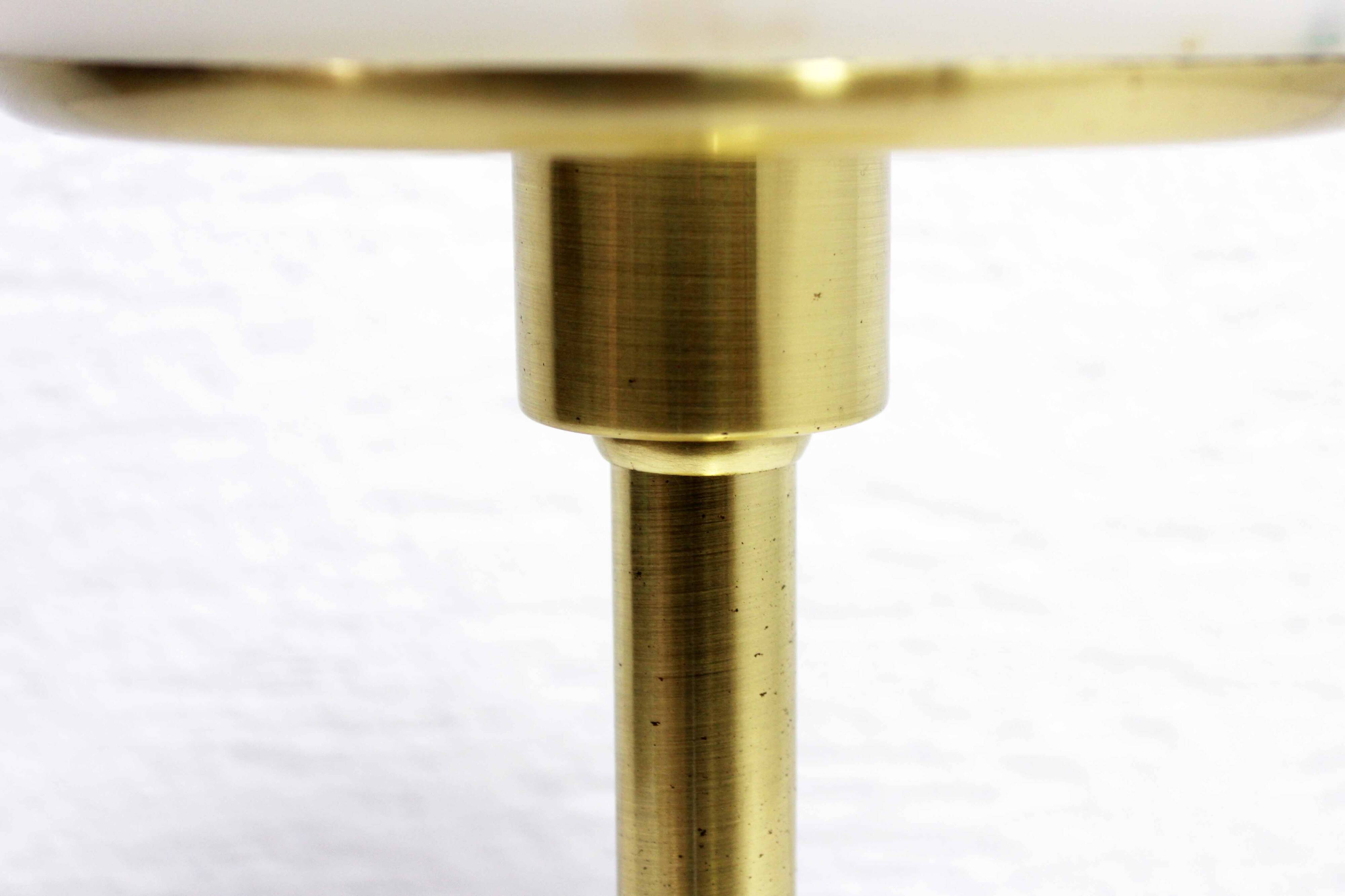 Brass and opaline glass table lamp 1980
